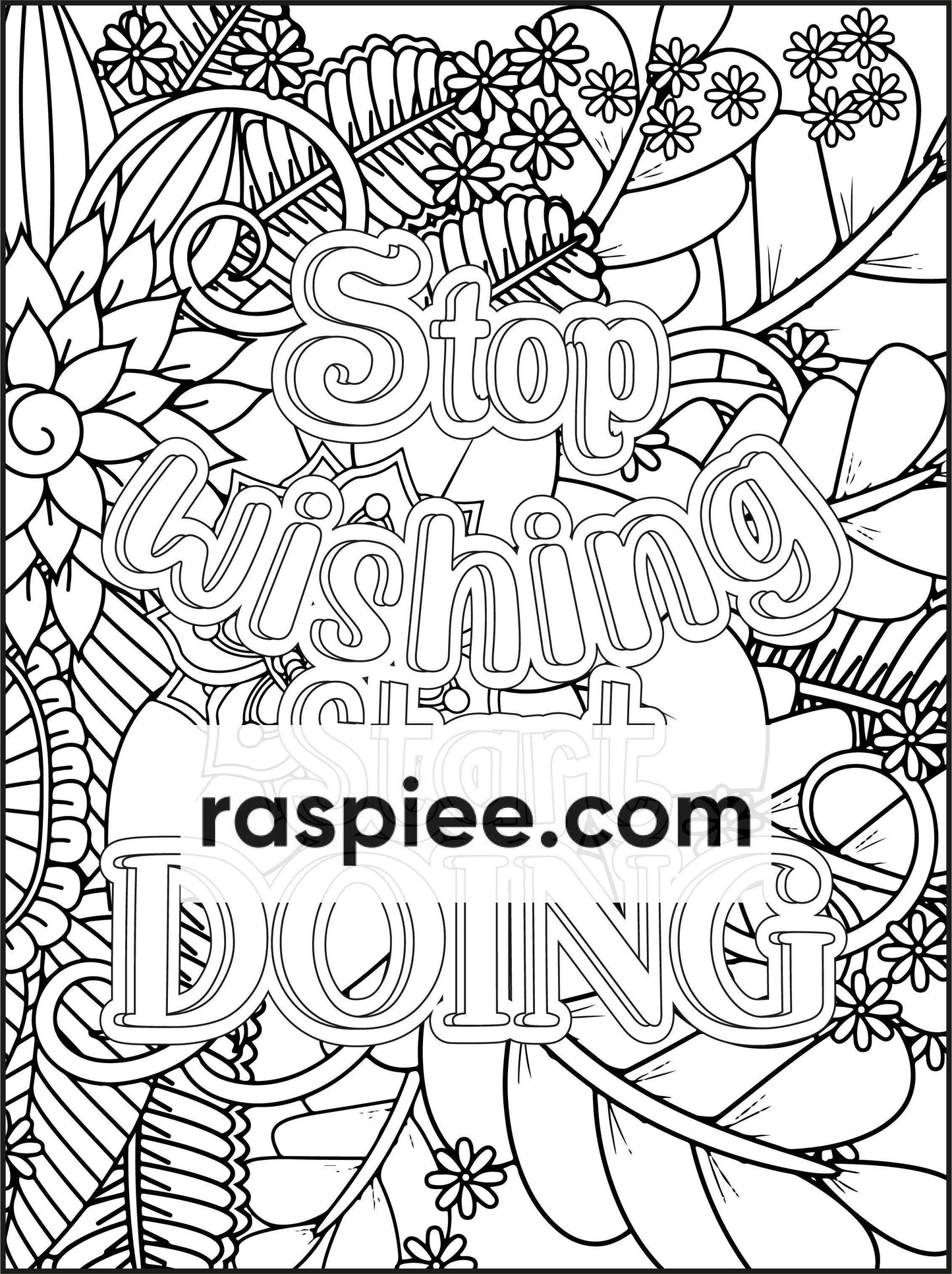 100 Free Motivational Quotes Adult Coloring Pages Printable PDF Instant Download