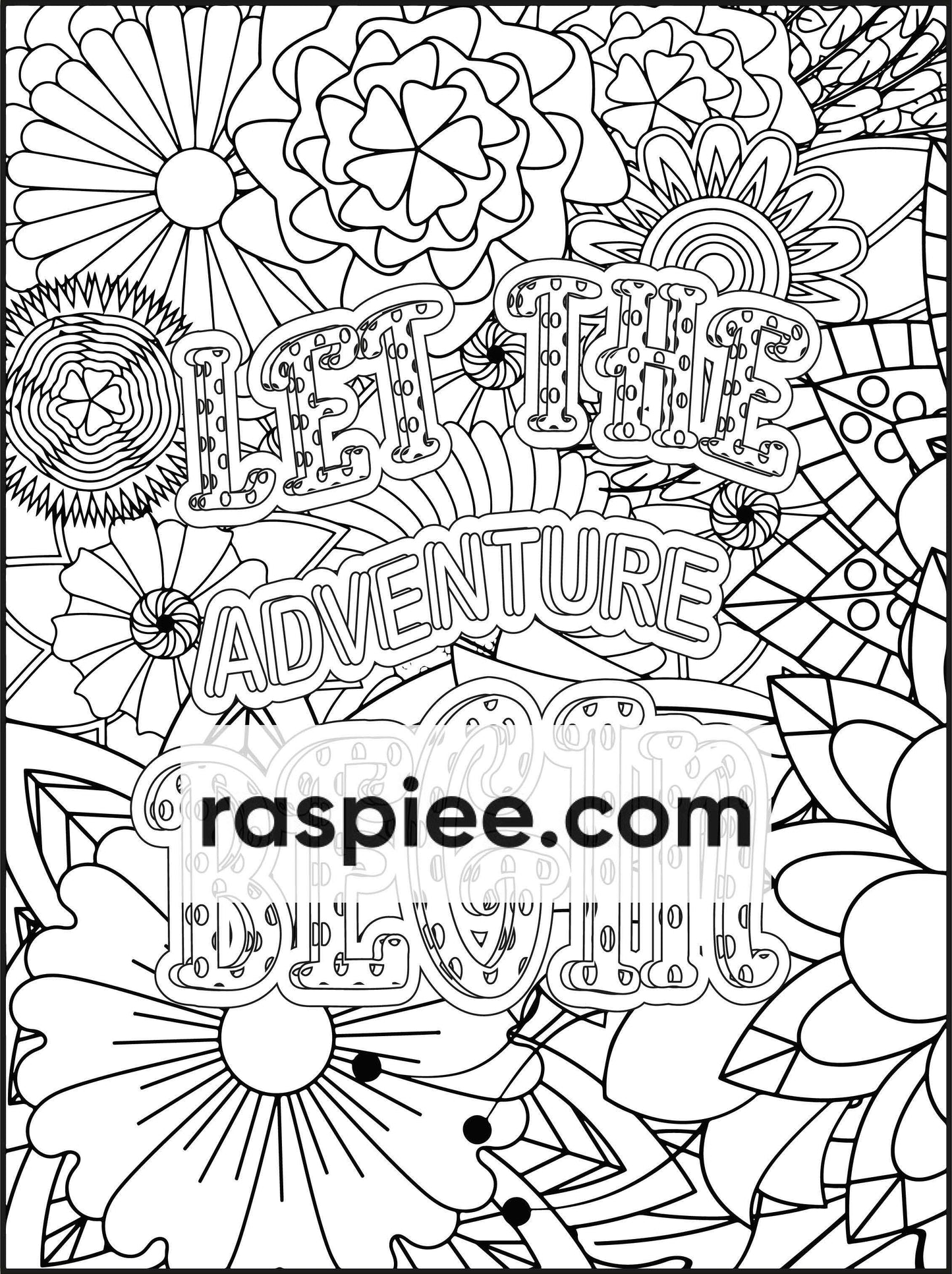 100 Free Motivational Quotes Adult Coloring Pages Printable PDF Instant Download