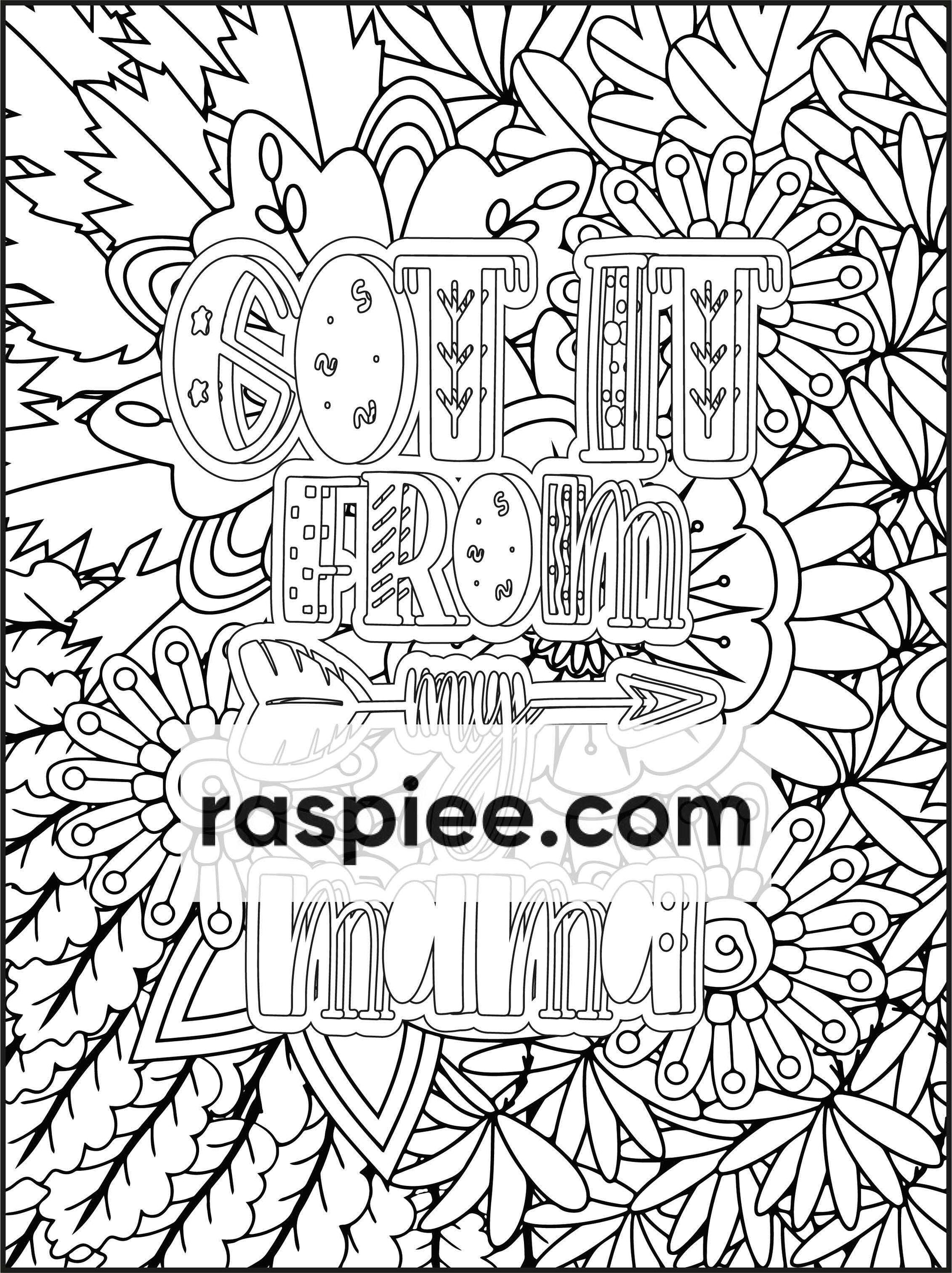 100 Free Motivational Quotes Adult Coloring Pages Printable PDF Instant Download