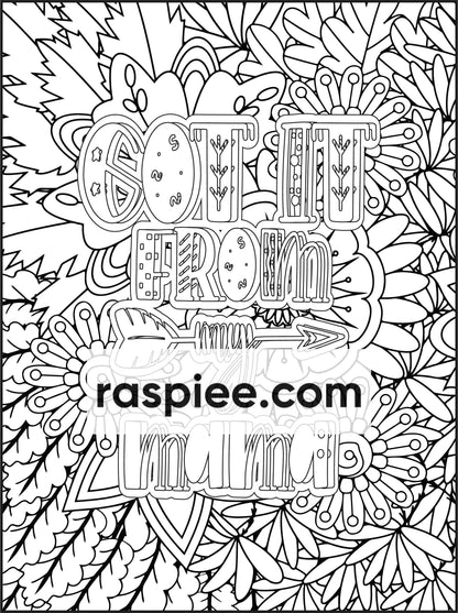 100 Free Motivational Quotes Adult Coloring Pages Printable PDF Instant Download