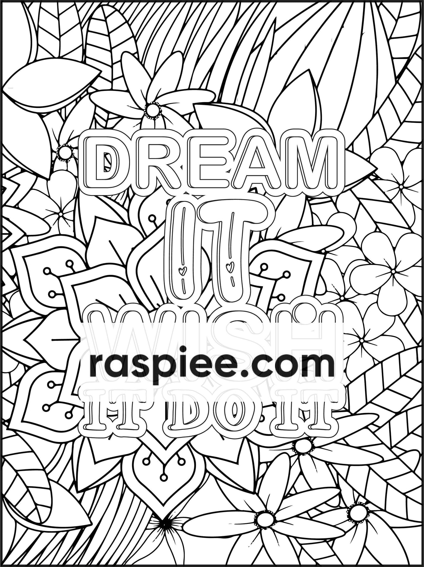 100 Free Motivational Quotes Adult Coloring Pages Printable PDF Instant Download