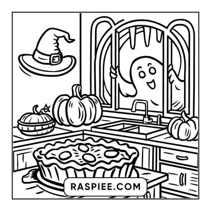 100 Bold and Easy Cute Halloween Coloring Pages Printable PDF Instant Download