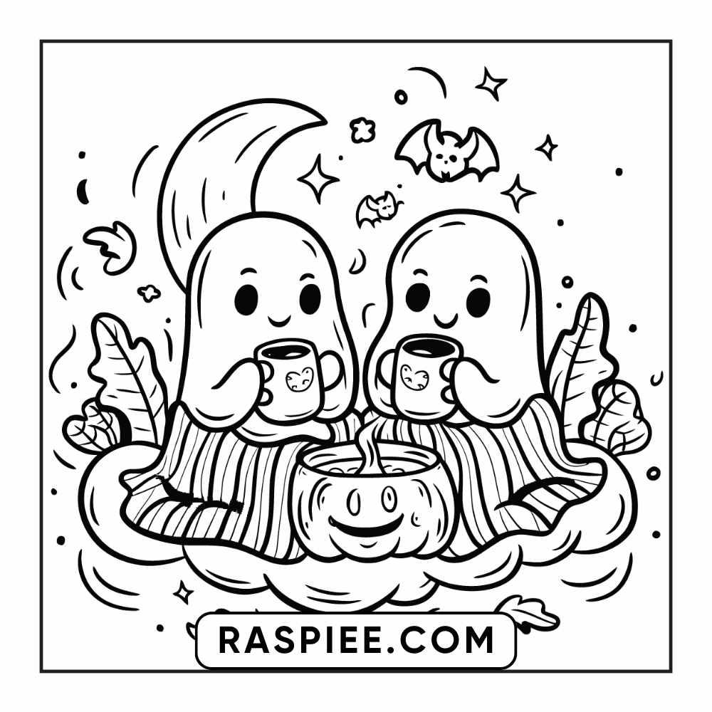 84 Cozy Halloween Bold & Easy Coloring Pages Printable PDF Instant Download