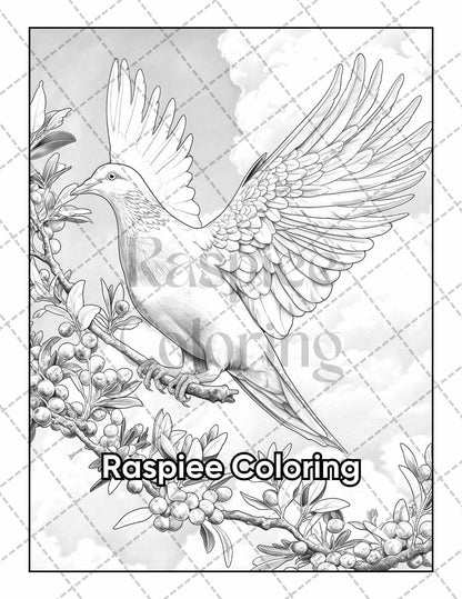 50 Beautiful Birds Adult Coloring Pages Printable PDF Instant Download