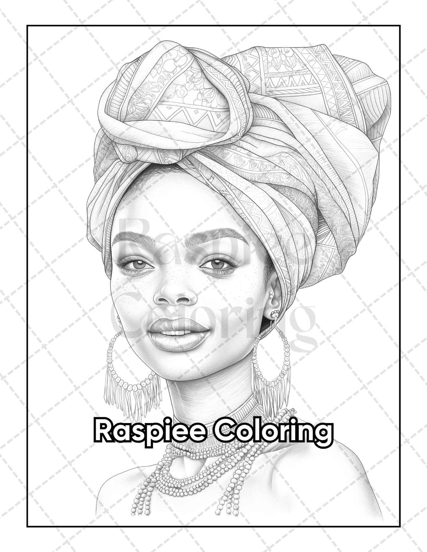 50 Black Women Portrait Coloring Pages for Adults Printable PDF Instant Download