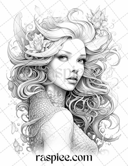 40 Beautiful Tattoos Grayscale Coloring Pages Printable for Adults, PDF File Instant Download