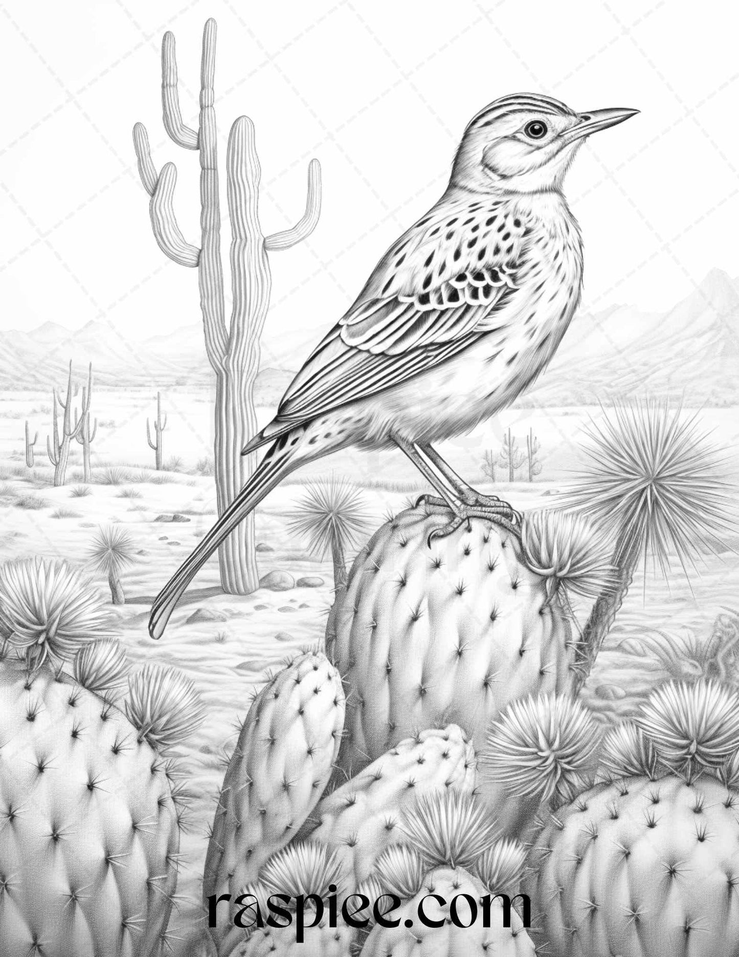 43 Desert Animals Grayscale Coloring Pages Printable for Adults, PDF File Instant Download