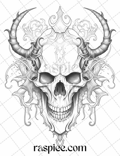 40 Beautiful Tattoos Grayscale Coloring Pages Printable for Adults, PDF File Instant Download