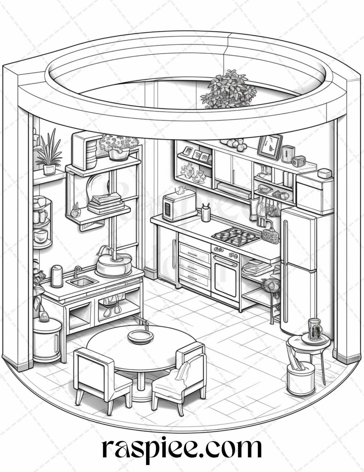 40 Pocket Room Coloring Pages Printable for Adults Kids, PDF File Instant Download