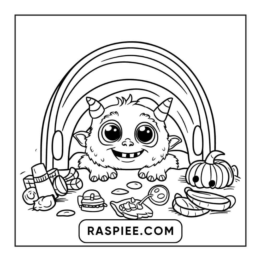 100 Bold and Easy Cute Halloween Coloring Pages Printable PDF Instant Download