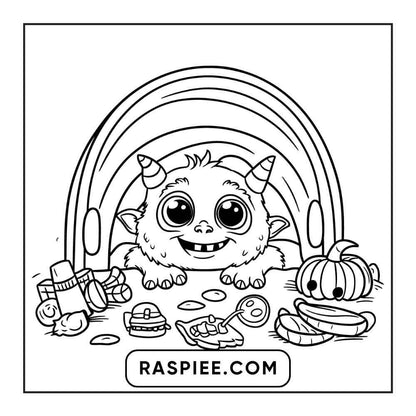 100 Bold and Easy Cute Halloween Coloring Pages Printable PDF Instant Download