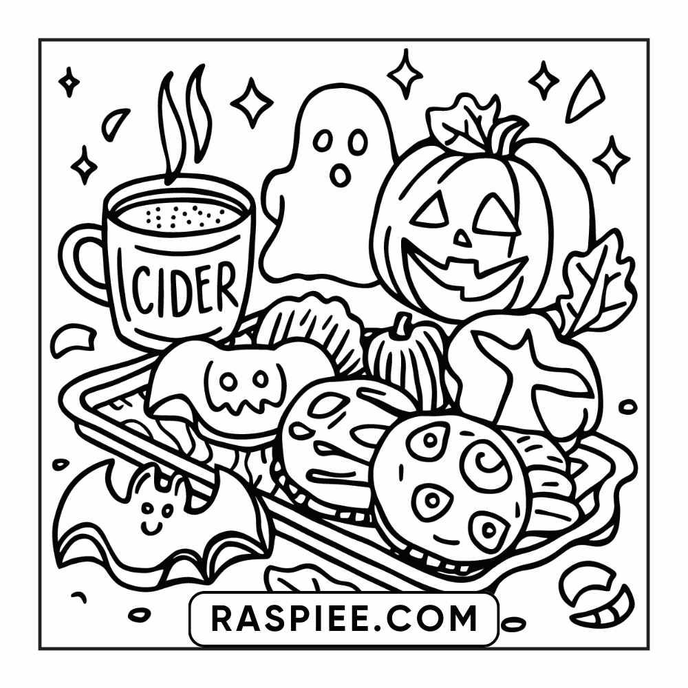 84 Cozy Halloween Bold & Easy Coloring Pages Printable PDF Instant Download