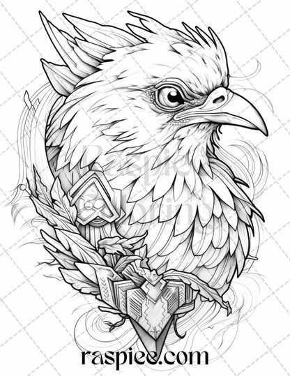 40 Beautiful Tattoos Grayscale Coloring Pages Printable for Adults, PDF File Instant Download