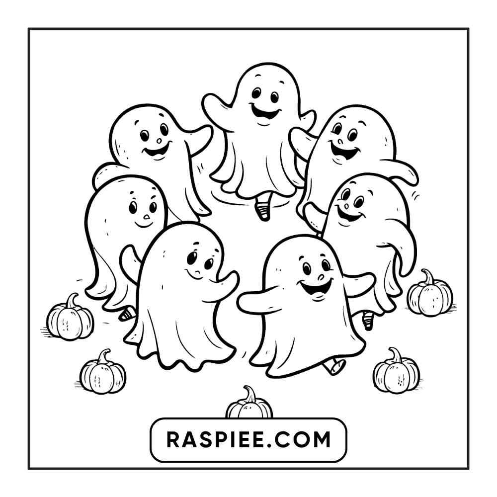 100 Bold and Easy Cute Halloween Coloring Pages Printable PDF Instant Download