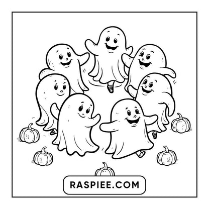 100 Bold and Easy Cute Halloween Coloring Pages Printable PDF Instant Download