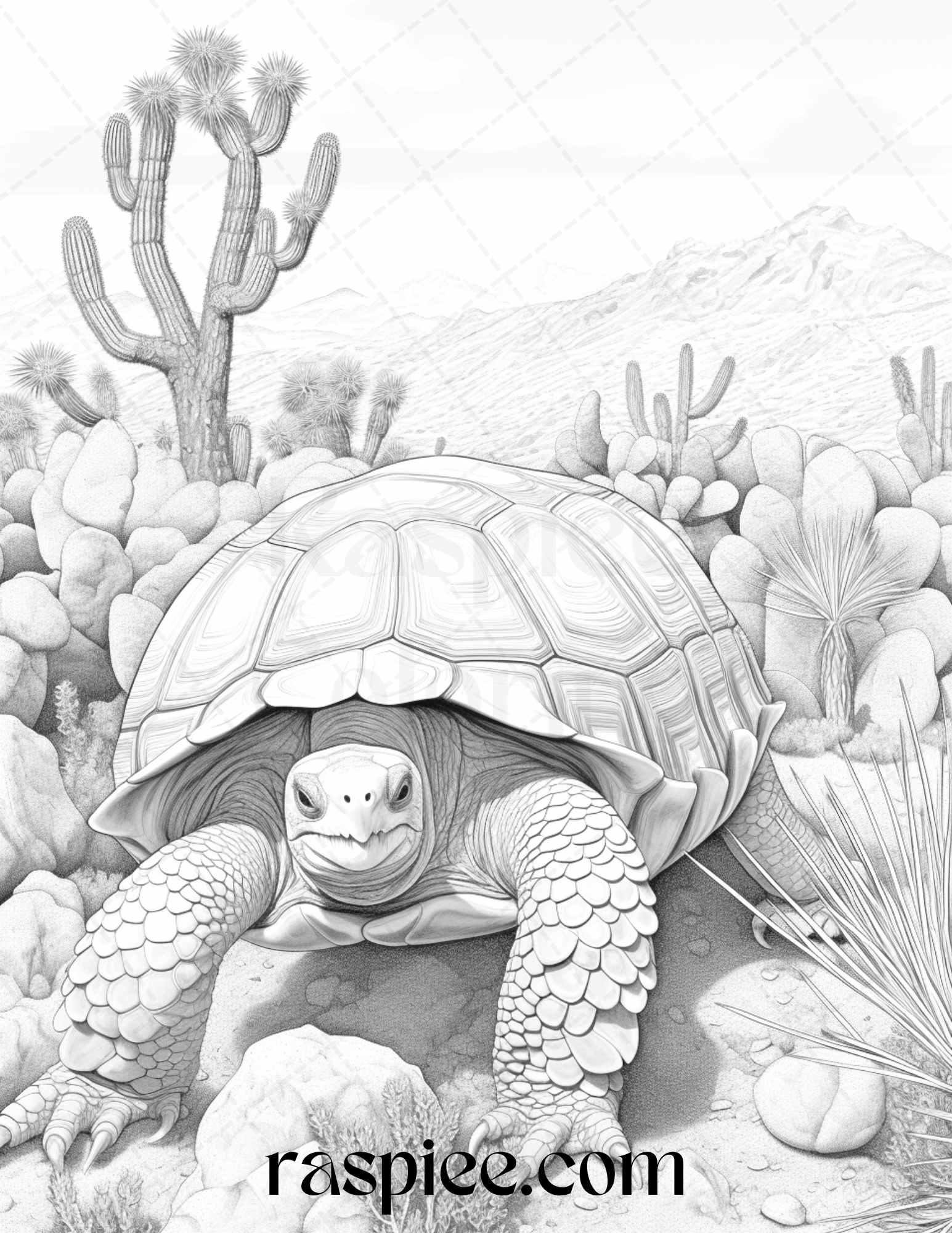 43 Desert Animals Grayscale Coloring Pages Printable for Adults, PDF File Instant Download