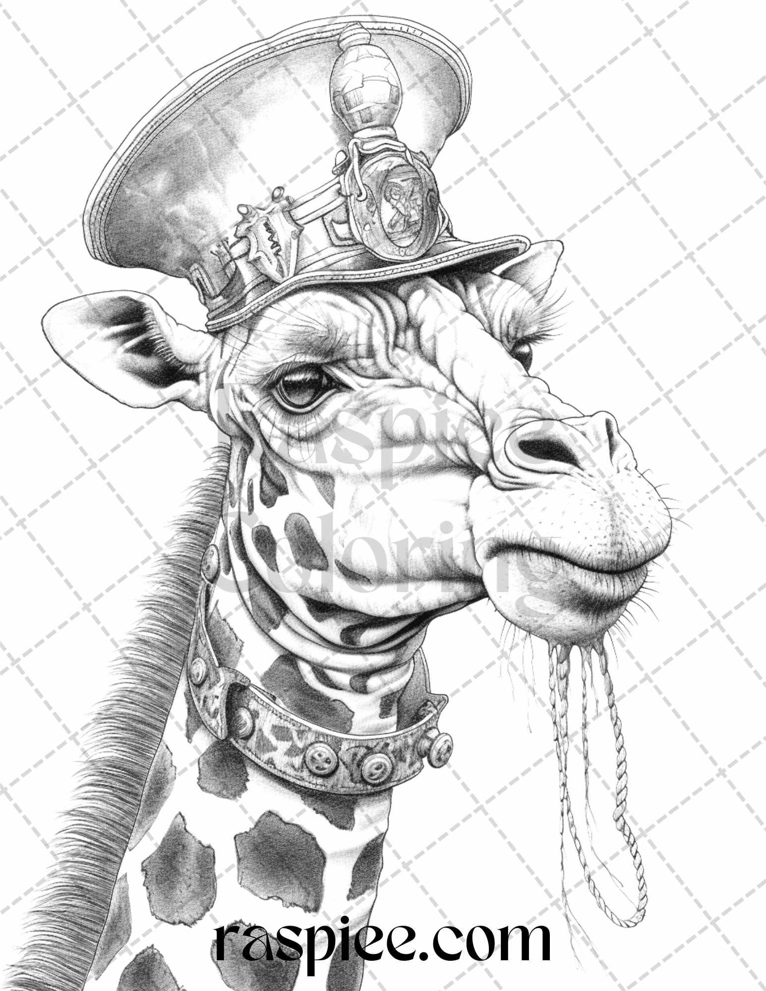 40 Pirate Animals Grayscale Coloring Pages Printable for Adults, PDF File Instant Download