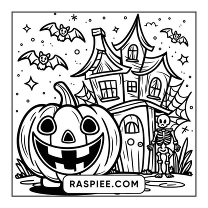 100 Bold and Easy Cute Halloween Coloring Pages Printable PDF Instant Download