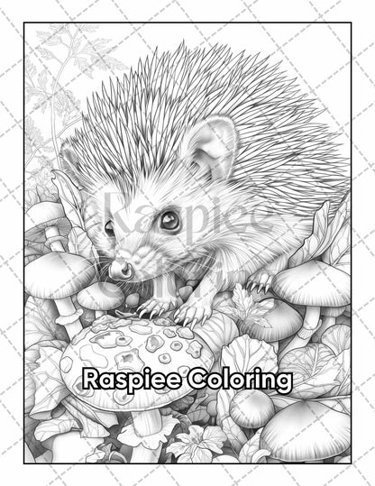 50 Baby Woodland Creatures Adult Coloring Pages Printable PDF Instant Download