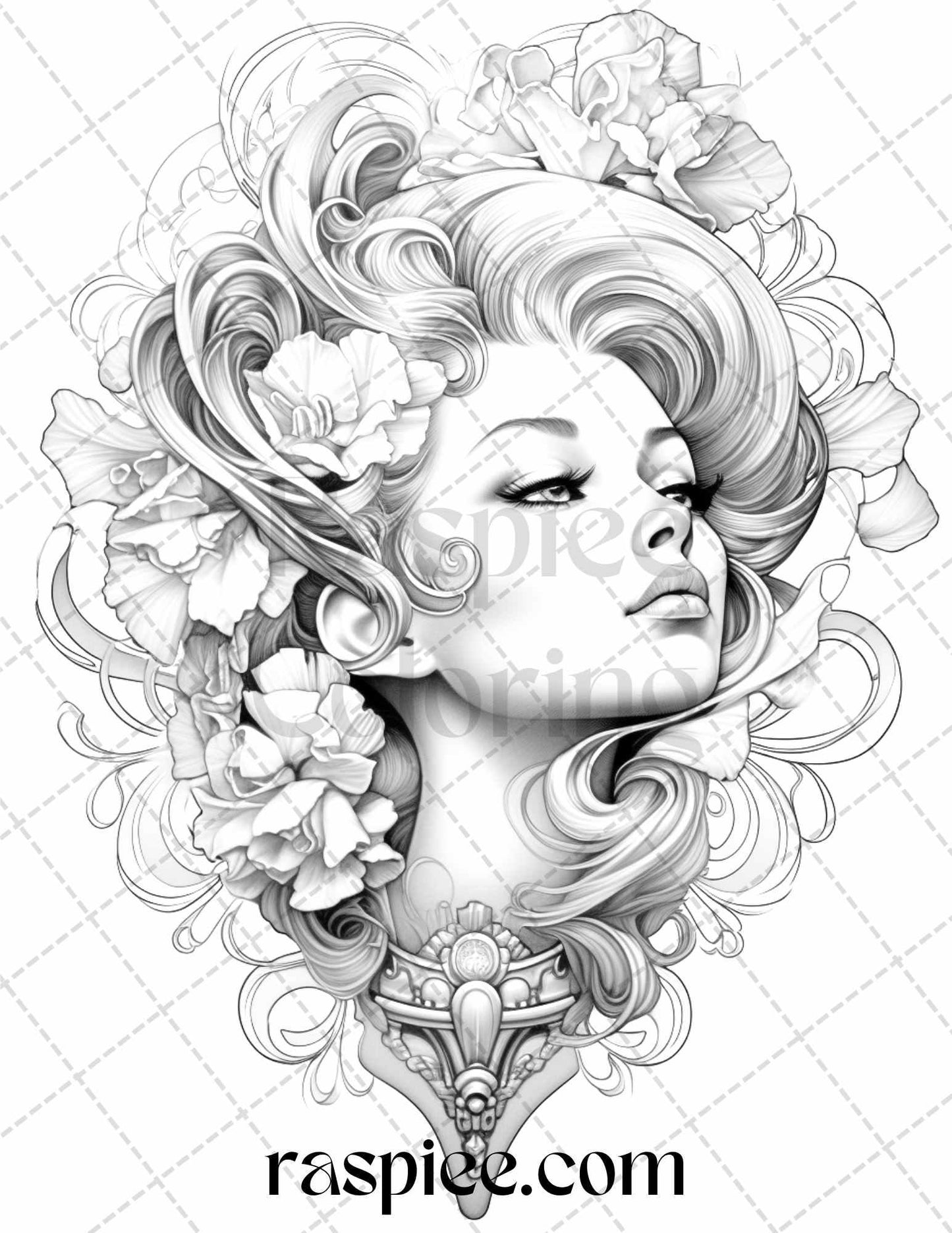 40 Beautiful Tattoos Grayscale Coloring Pages Printable for Adults, PDF File Instant Download