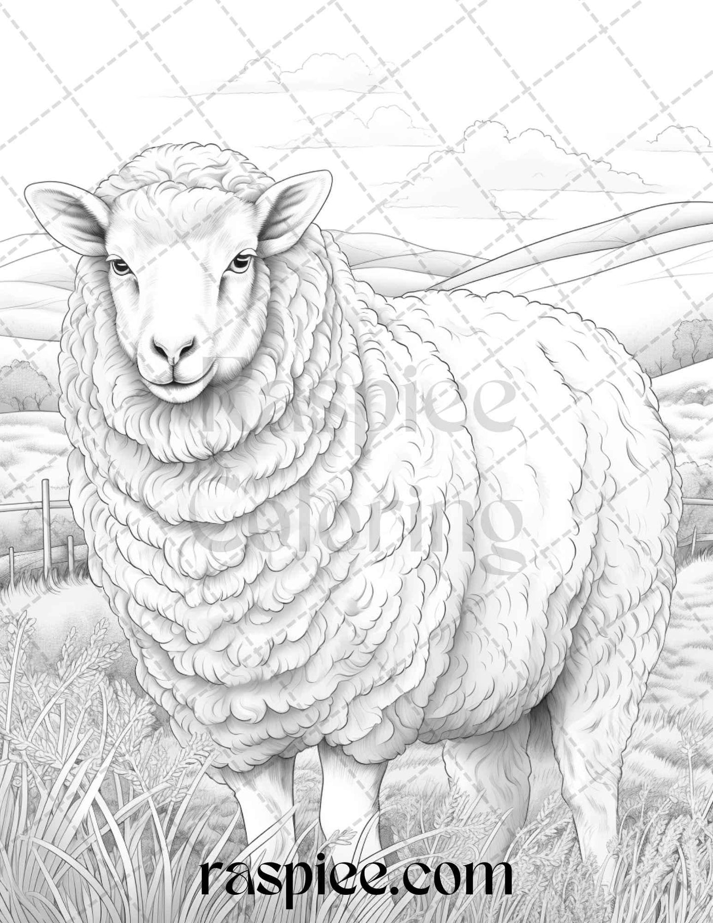 40 Farmstead Serenity Grayscale Coloring Pages Printable for Adults, PDF File Instant Download