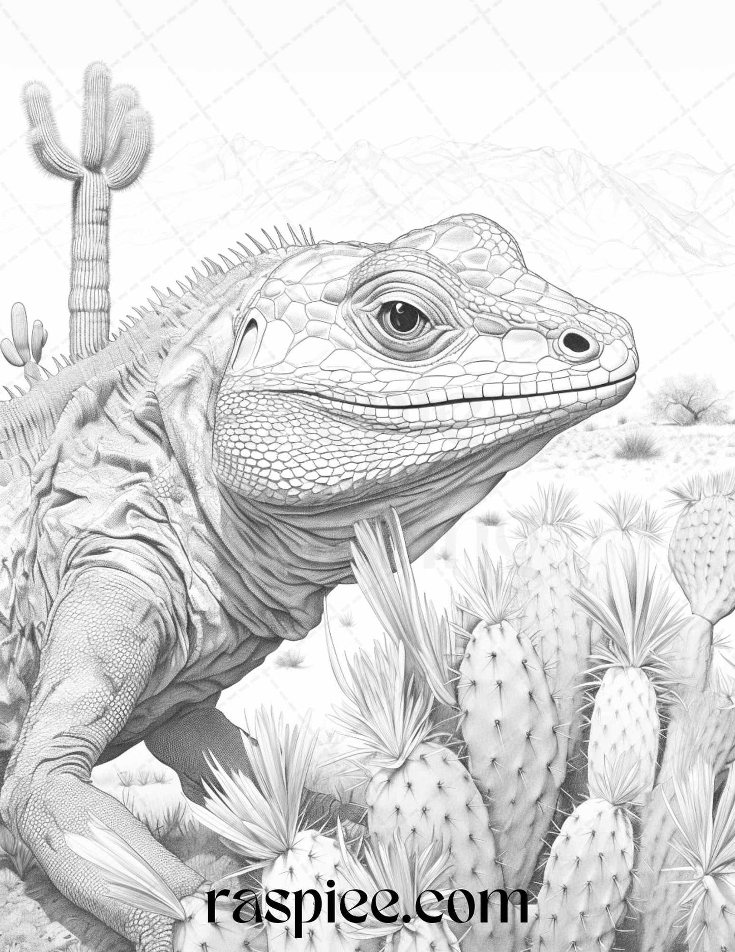 43 Desert Animals Grayscale Coloring Pages Printable for Adults, PDF File Instant Download