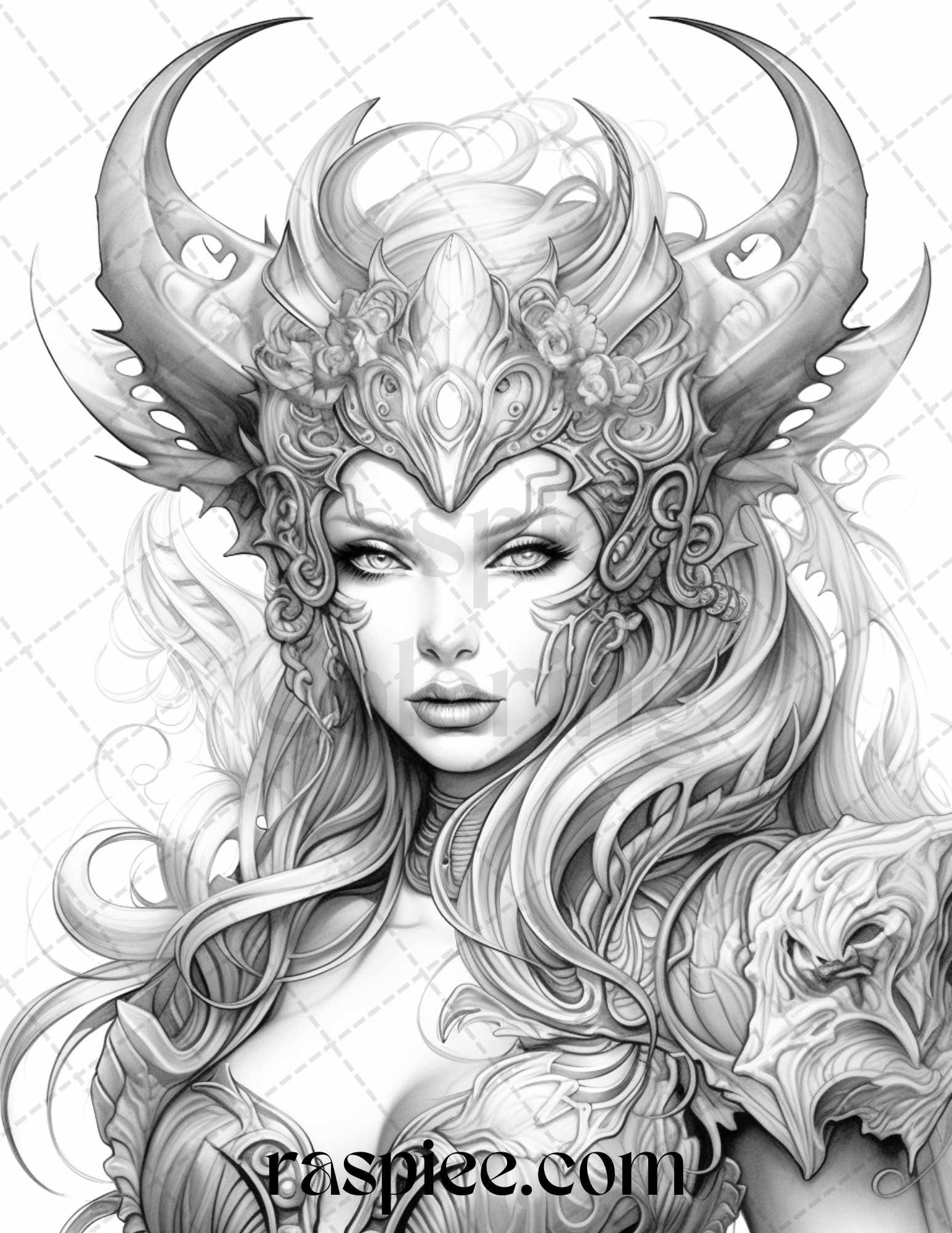 40 Dark Evil Fairy Grayscale Coloring Pages Printable for Adults, PDF File Instant Download