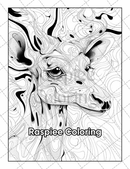 50 Abstract Art Adult Coloring Pages Printable PDF Instant Download