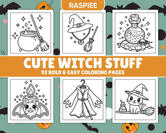 92 Bold and Easy Cute Witch Stuff Coloring Pages