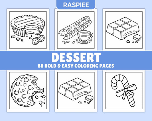 88 Bold and Easy Dessert Coloring Pages