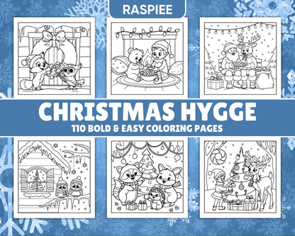 110 Bold and Easy Christmas Hygge Coloring Pages