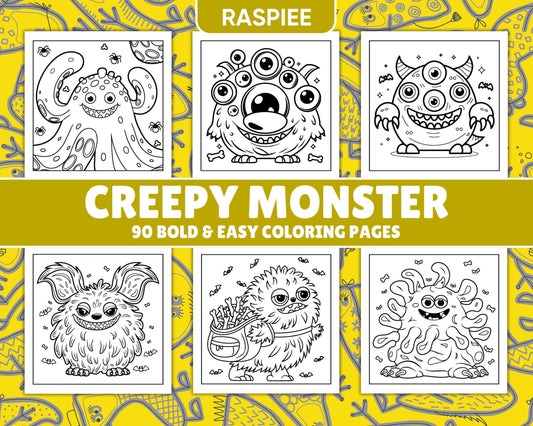 90 Bold and Easy Creepy Monster Coloring Pages