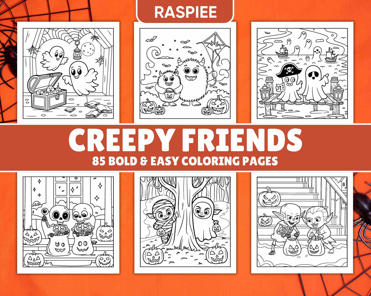 85 Bold and Easy Creepy Friends Halloween Coloring Pages