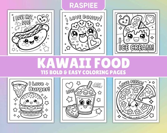 115 Bold and Easy Kawaii Food Coloring Pages