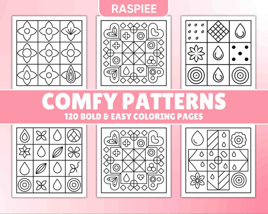 120 Bold and Easy Comfy Patterns Coloring Pages