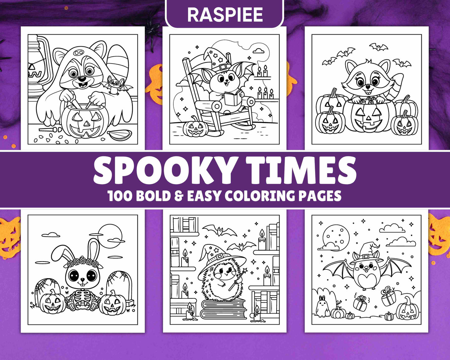 100 Bold and Easy Spooky Times Halloween Coloring Pages