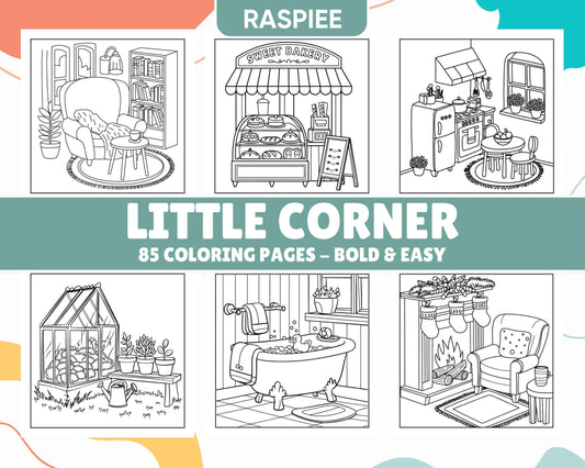 85 Bold and Easy Little Corner Coloring Pages Printable PDF Instant Download