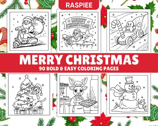 90 Bold and Easy Merry Christmas Coloring Pages