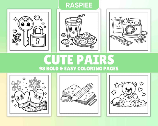 98 Bold and Easy Cute Pairs Coloring Pages