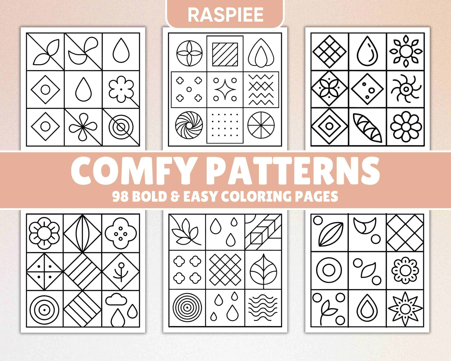 98 Bold and Easy Comfy Patterns Coloring Pages