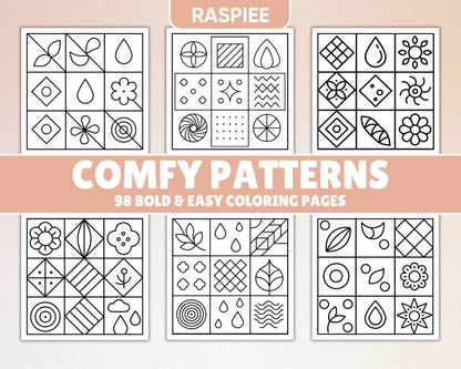 98 Bold and Easy Comfy Patterns Coloring Pages