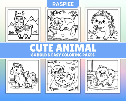 84 Bold and Easy Cute Animal Coloring Pages