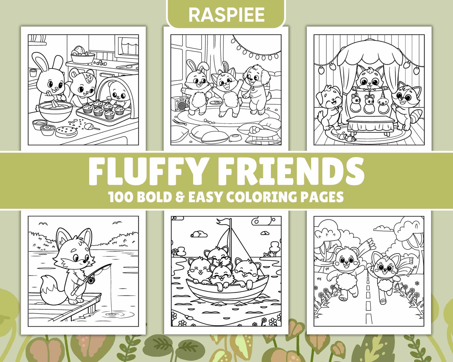 100 Bold and Easy Fluffy Friends Coloring Pages