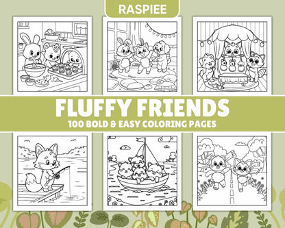 100 Bold and Easy Fluffy Friends Coloring Pages