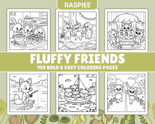 100 Bold and Easy Fluffy Friends Coloring Pages