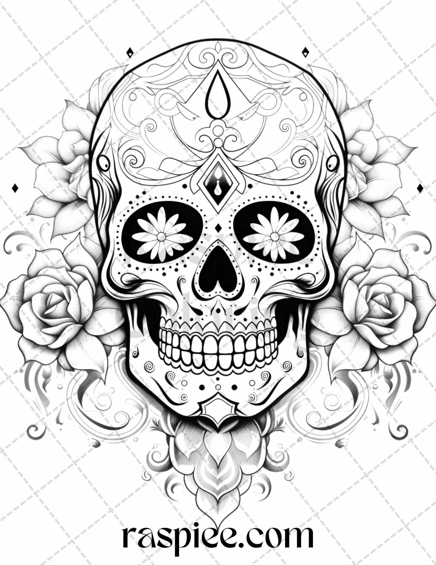 40 Beautiful Tattoos Grayscale Coloring Pages Printable for Adults, PDF File Instant Download