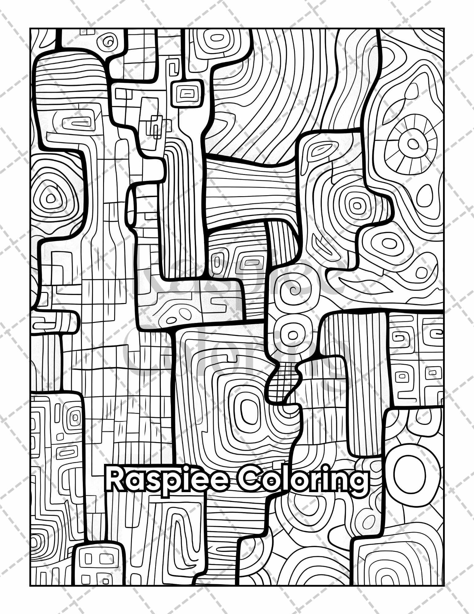 50 Abstract Art Adult Coloring Pages Printable PDF Instant Download