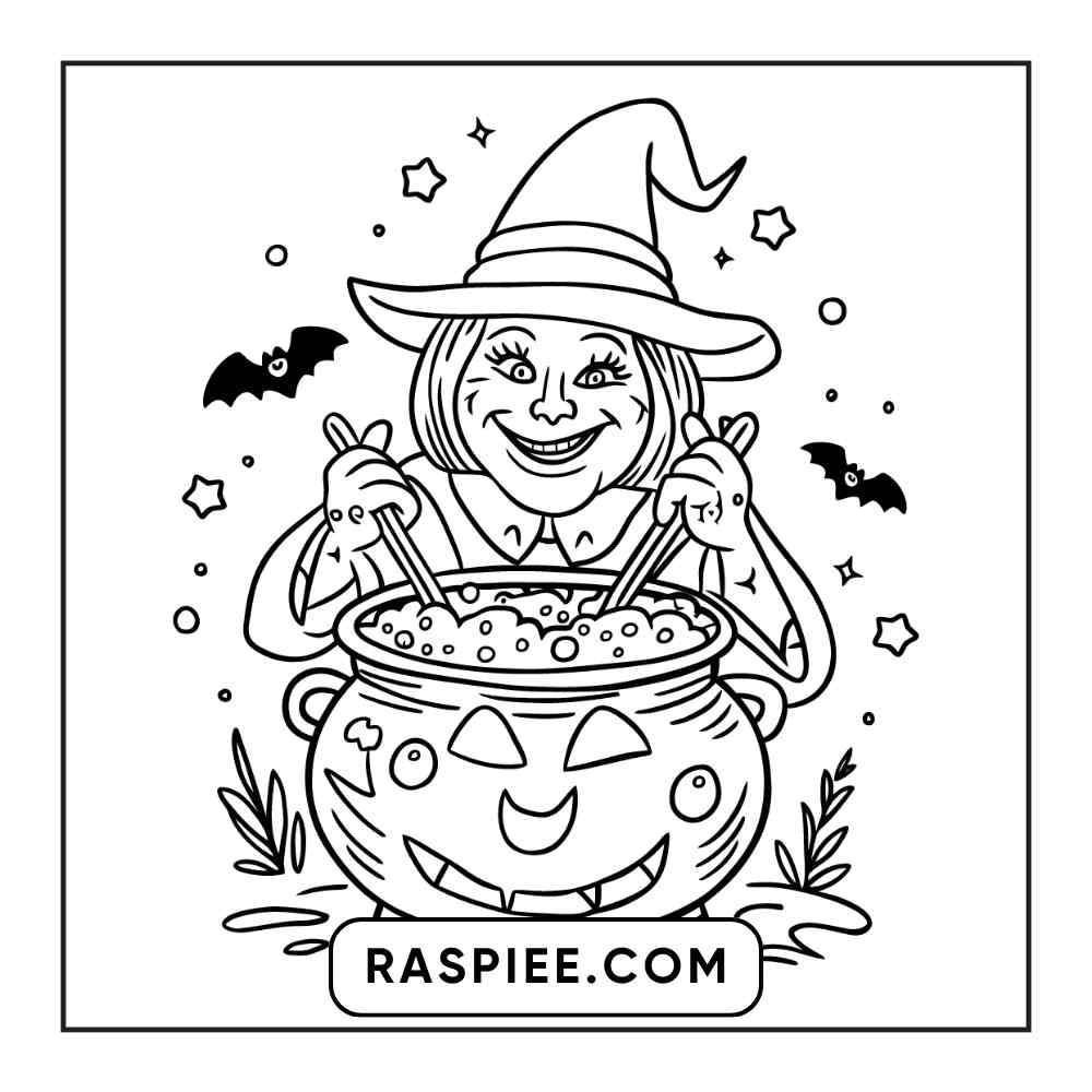 100 Bold and Easy Cute Halloween Coloring Pages Printable PDF Instant Download