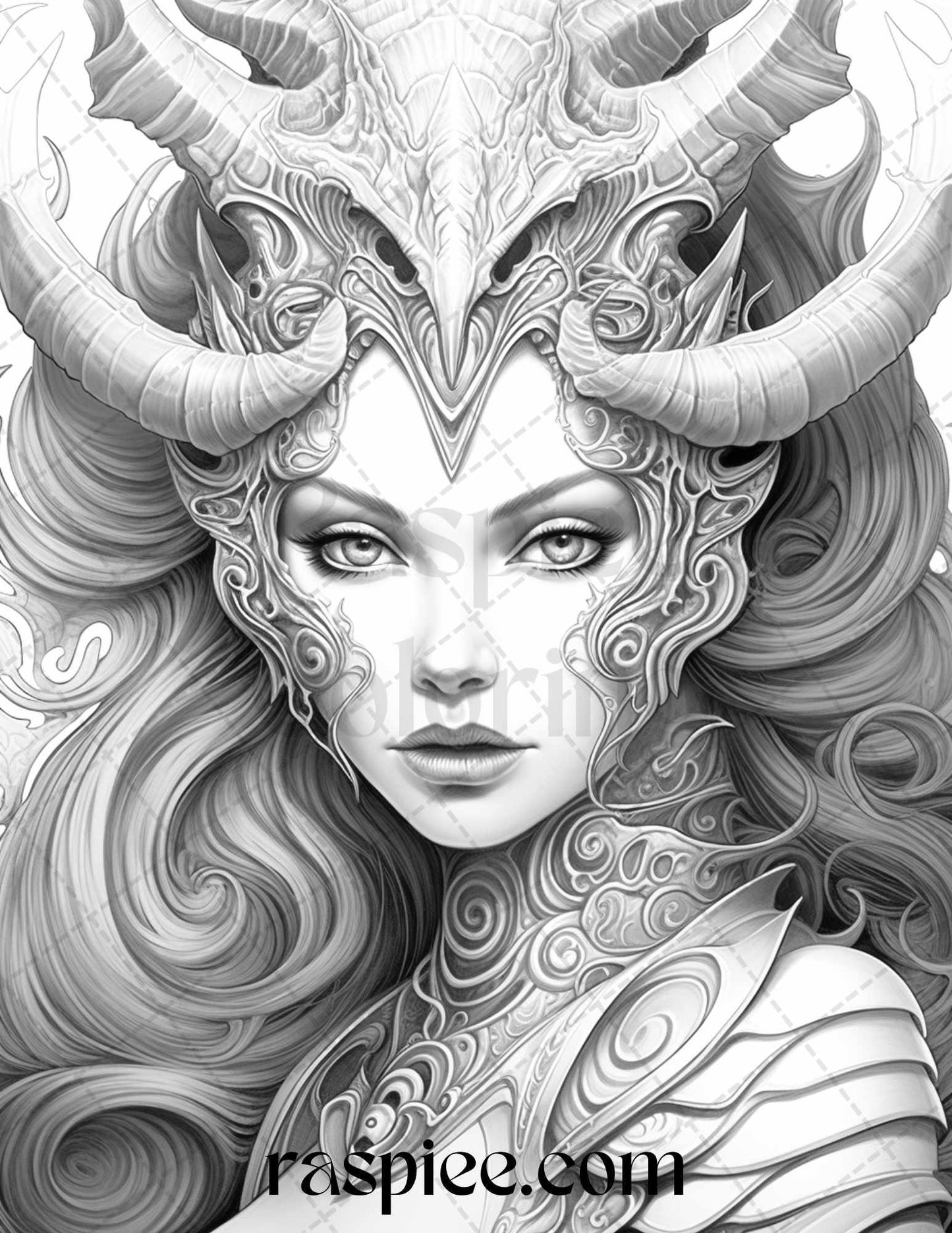 40 Dark Evil Fairy Grayscale Coloring Pages Printable for Adults, PDF File Instant Download