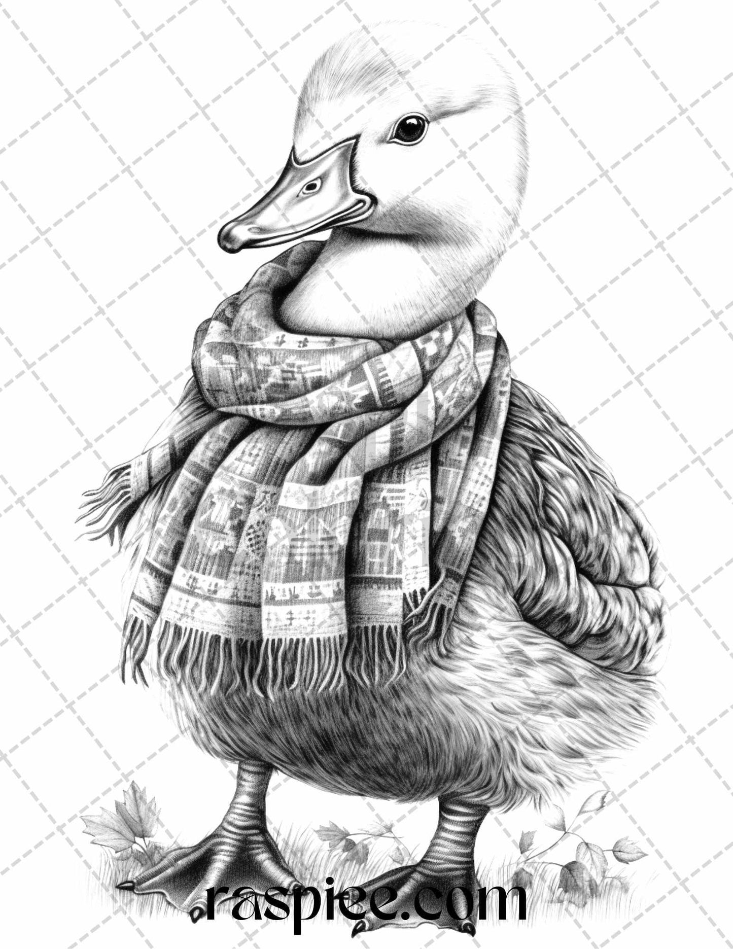 40 Cute Fall Animals Grayscale Coloring Pages Printable for Adults and Kids, PDF File Instant Download